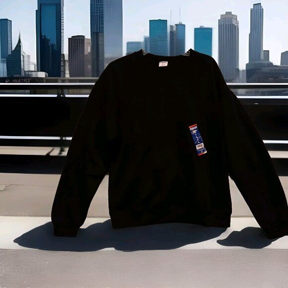 Mission Ridge Mens Black Large New Jogging Sweatshirt Long Sleeve Crewneck - Picture 1 of 10